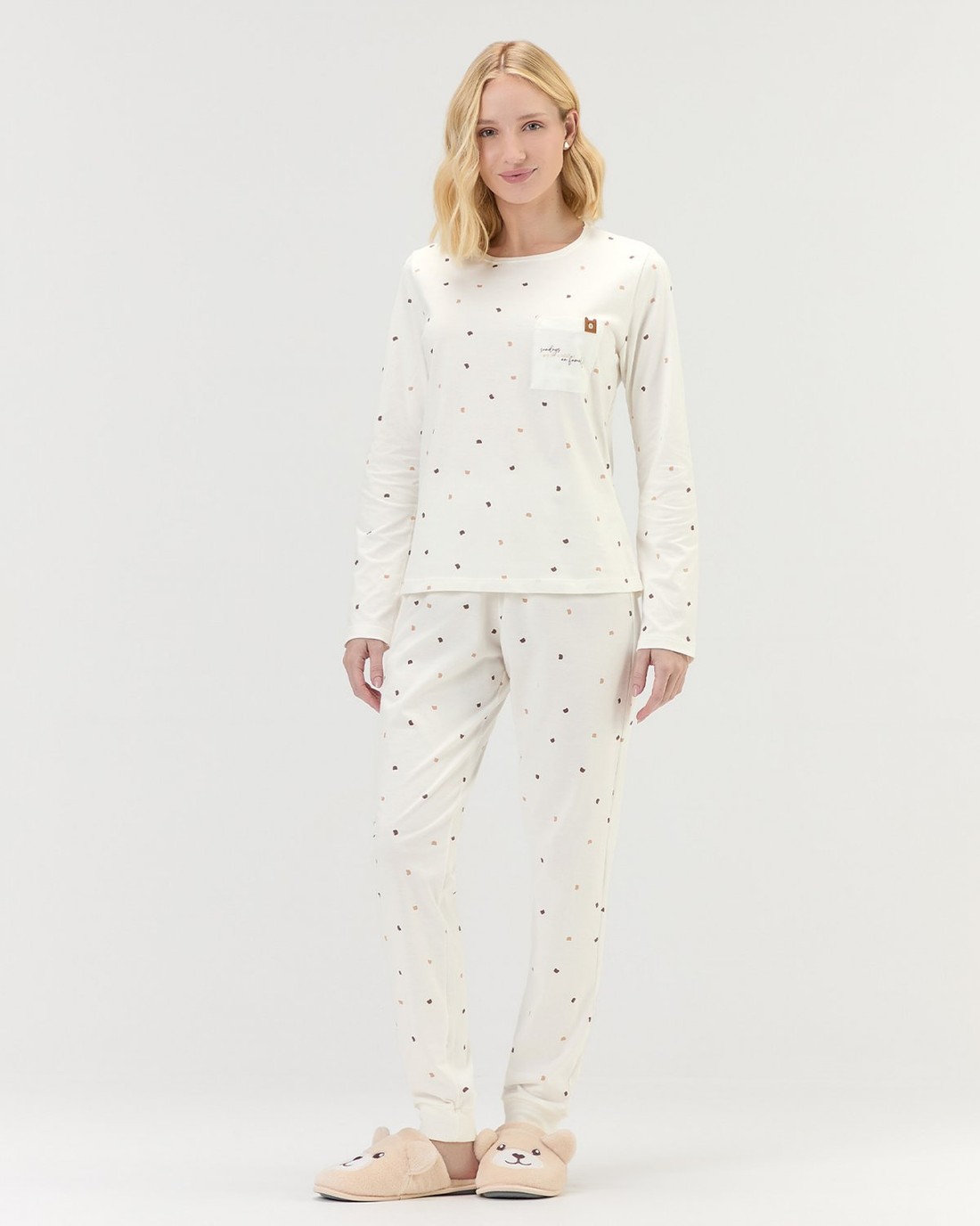 Pijama Feminino Manga Longa Com Calça Pijama Feminino Manga Longa Com Calça