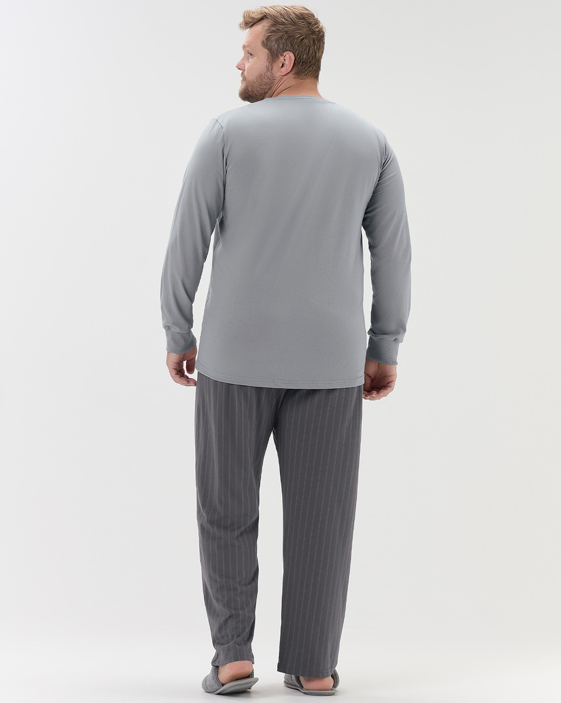Pijama Masculino Manga Longa Com Calça Plis Size Pijama Masculino Manga Longa Com Calça Plis Size