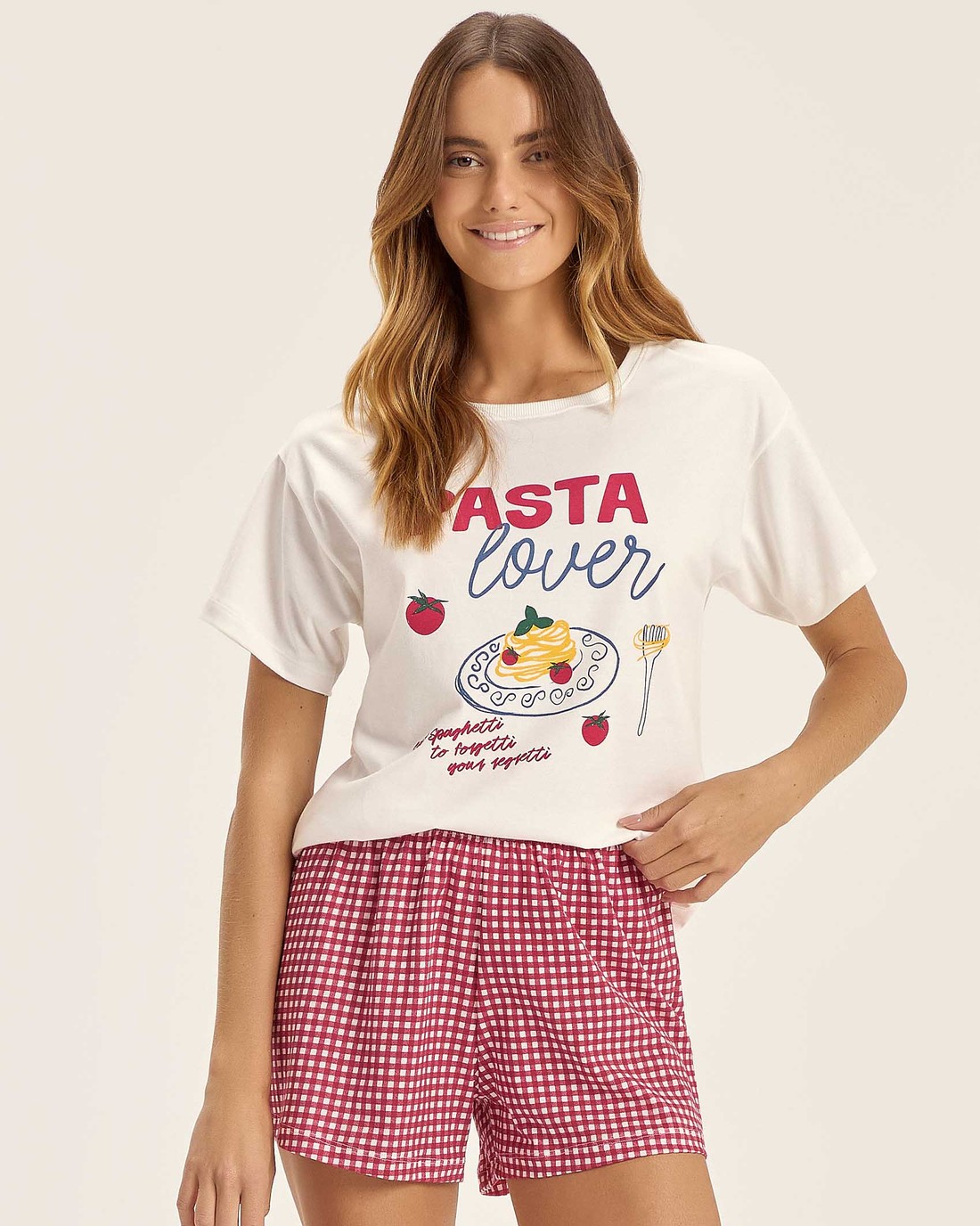 Pijama Feminino Manga Curta Com Shorts