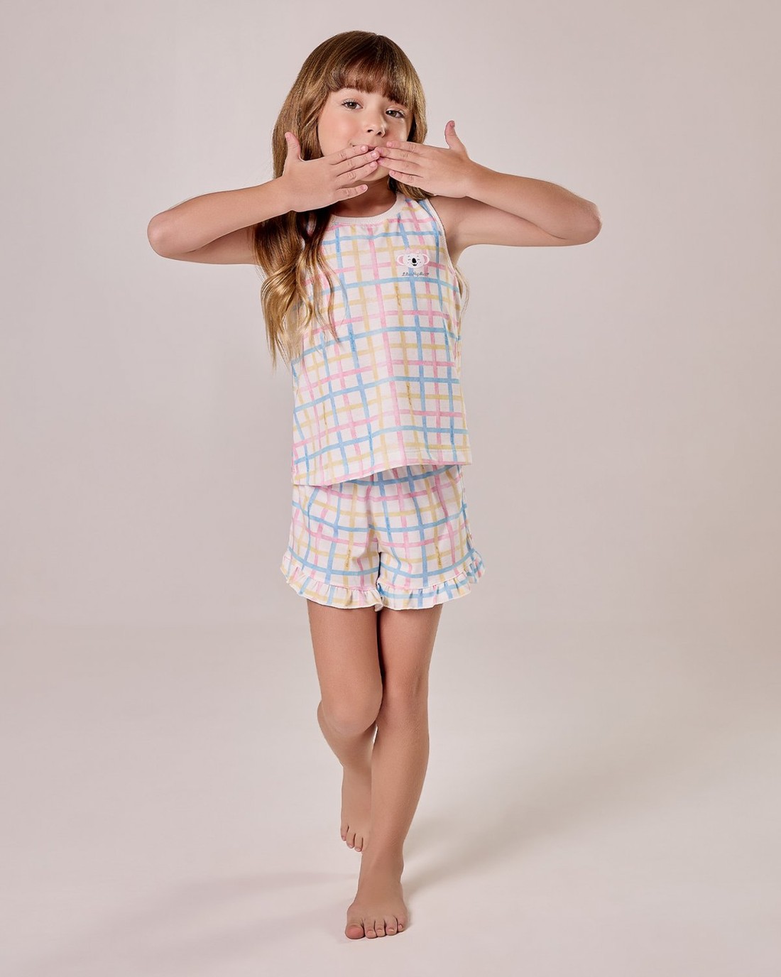 Pijama Feminino Infantil Regata Com Shorts Pijama Feminino Infantil Regata Com Shorts