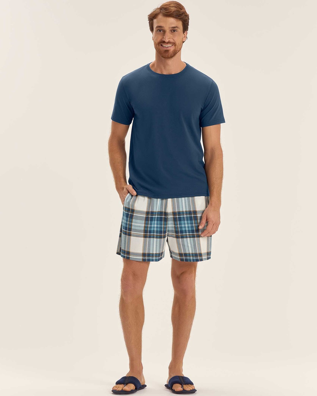 Pijama Masculino Manga Curta Com Bermuda Pijama Masculino Manga Curta Com Bermuda