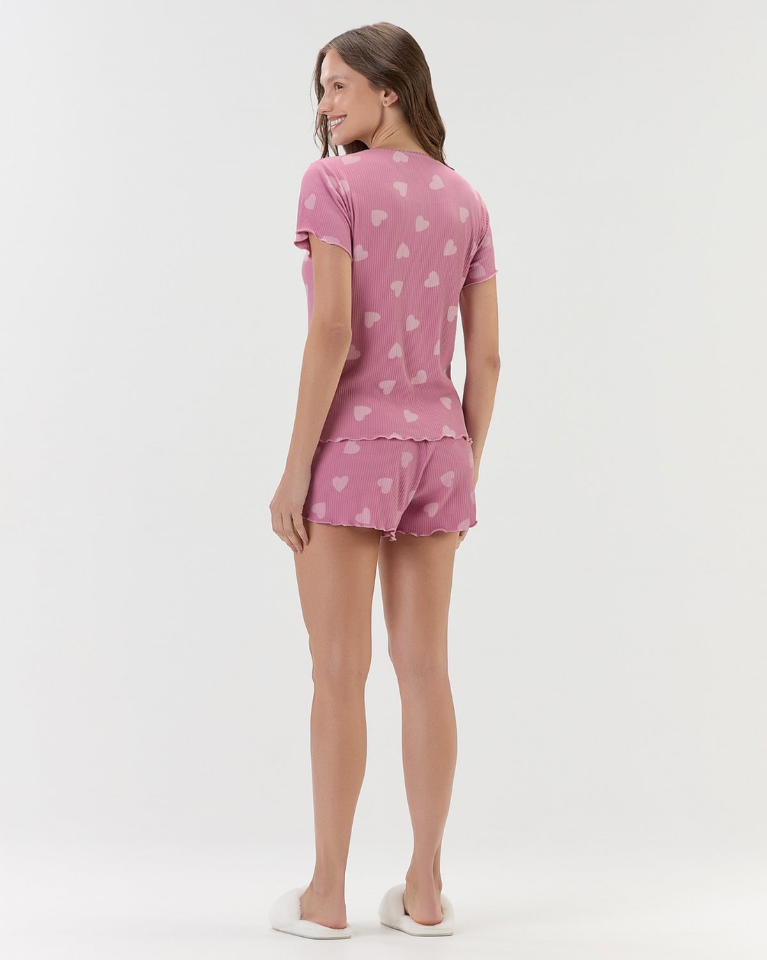 Pijama Feminino Manga Curta Com Shorts