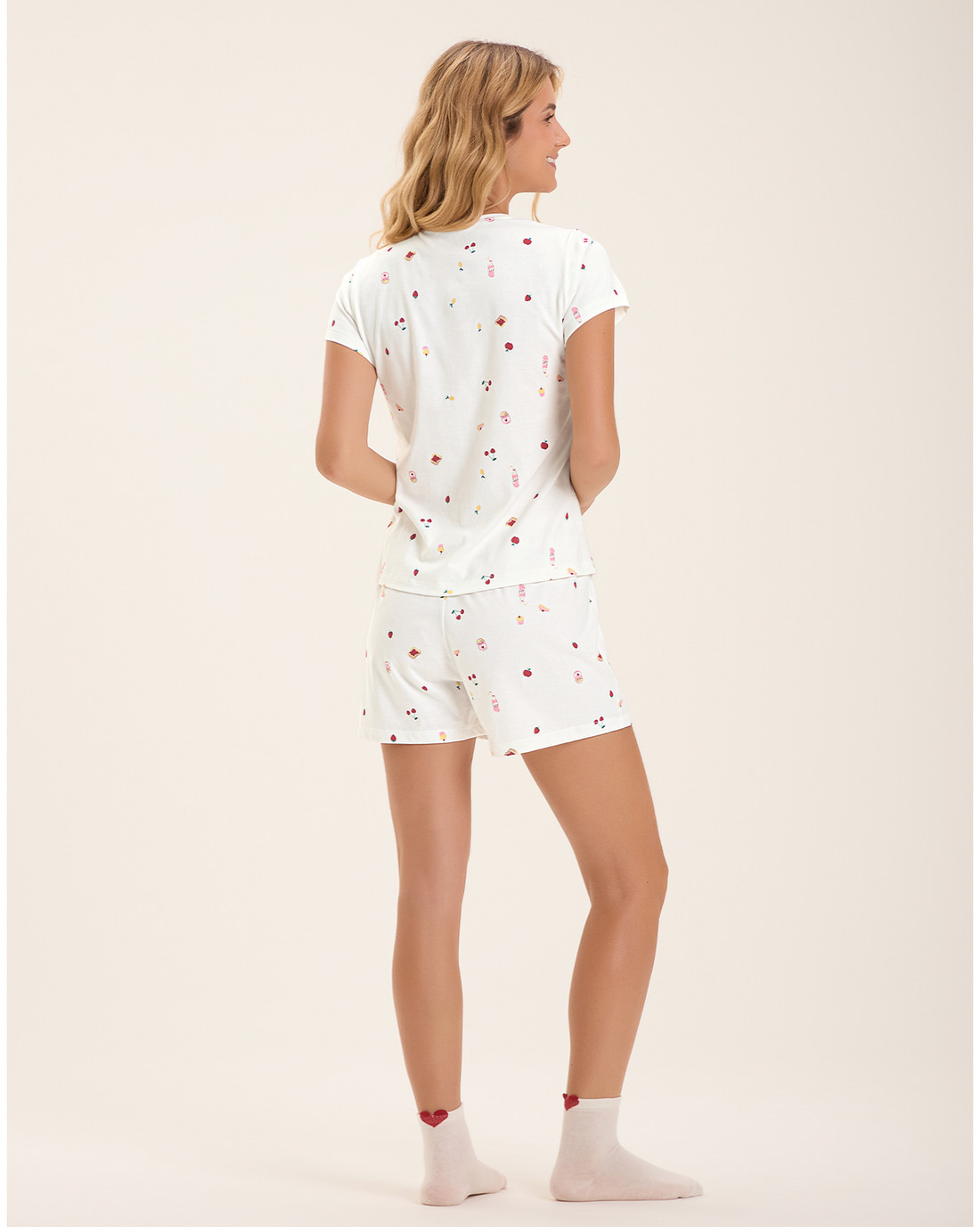 Pijama Feminino Manga Curta Com Shorts