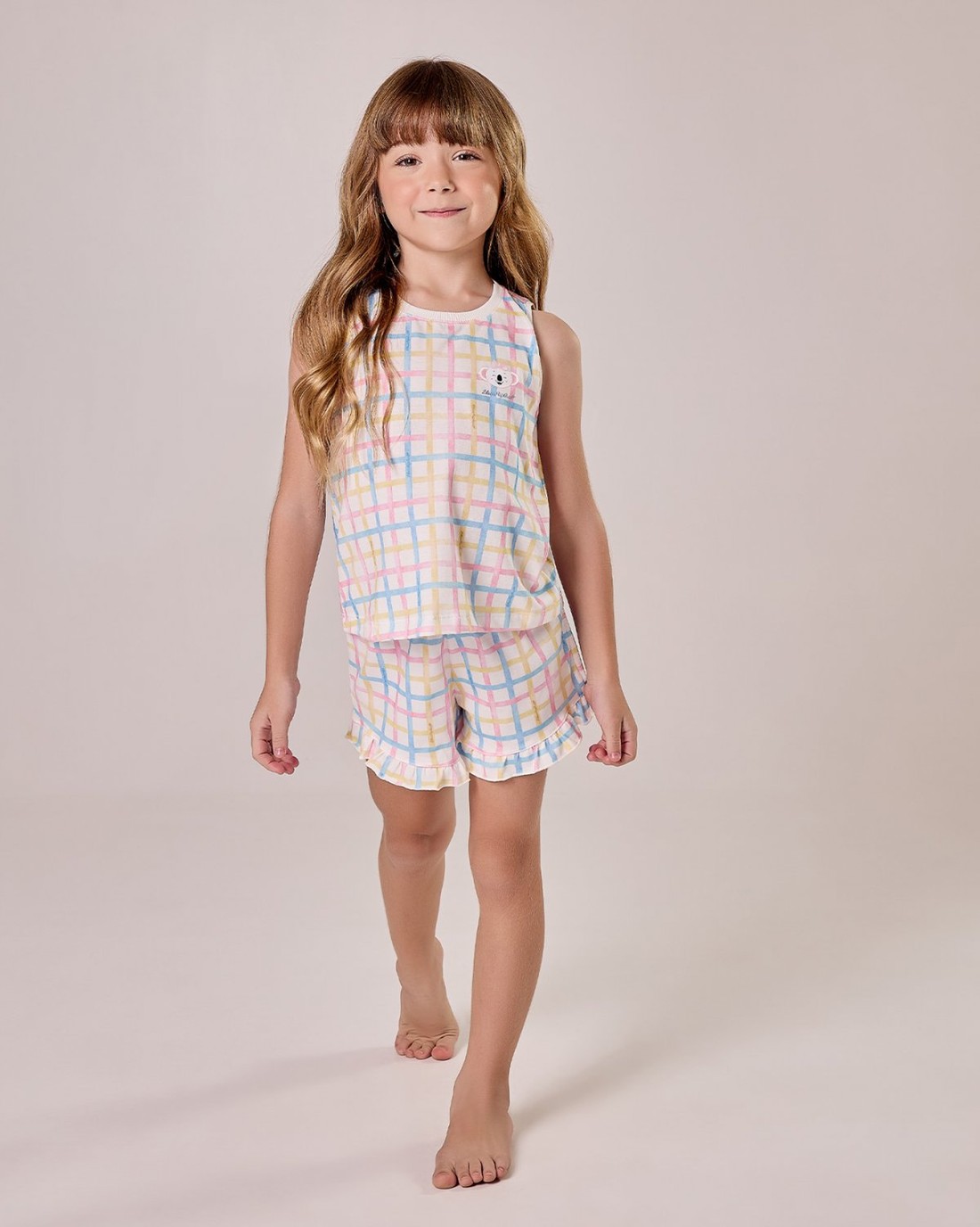 Pijama Feminino Infantil Regata Com Shorts Pijama Feminino Infantil Regata Com Shorts