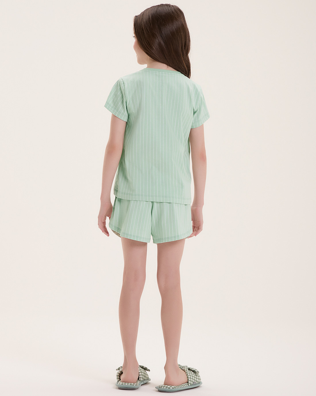 Pijama Infantil Feminino Manga Curta Com Shorts