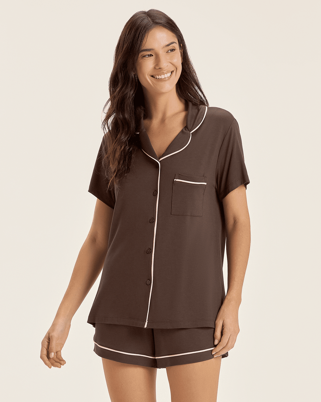 Pijama Feminino Manga Curta Americano Com shorts Pijama Feminino Manga Curta Americano Com shorts