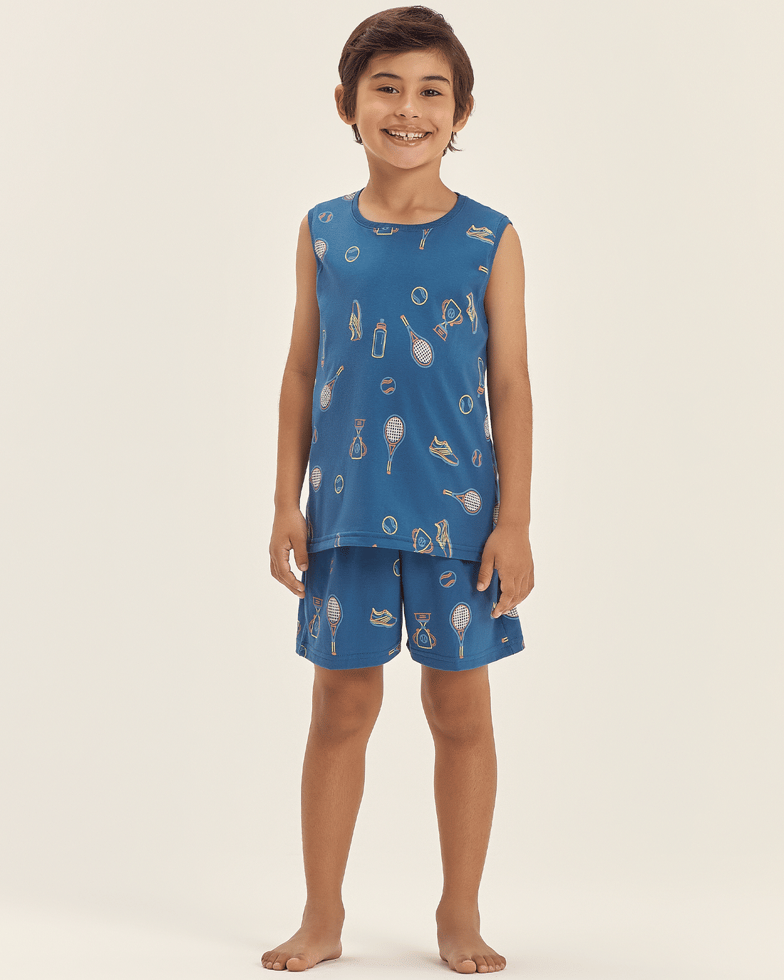 Pijama Masculino Infantil Regata Com Bermuda Pijama Masculino Infantil Regata Com Bermuda