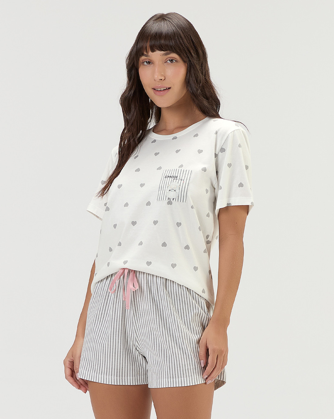 Pijama Feminino Manga Curta Com Shorts Pijama Feminino Manga Curta Com Shorts