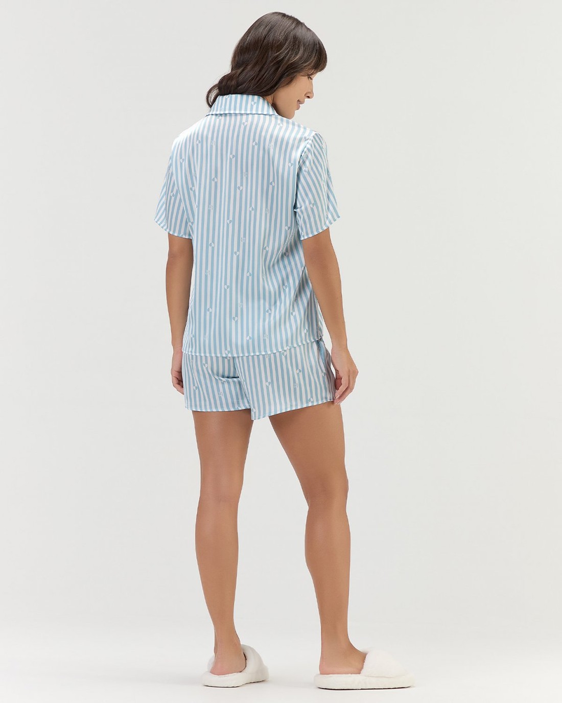 Pijama Feminino Americano Manga Curta Com Shorts