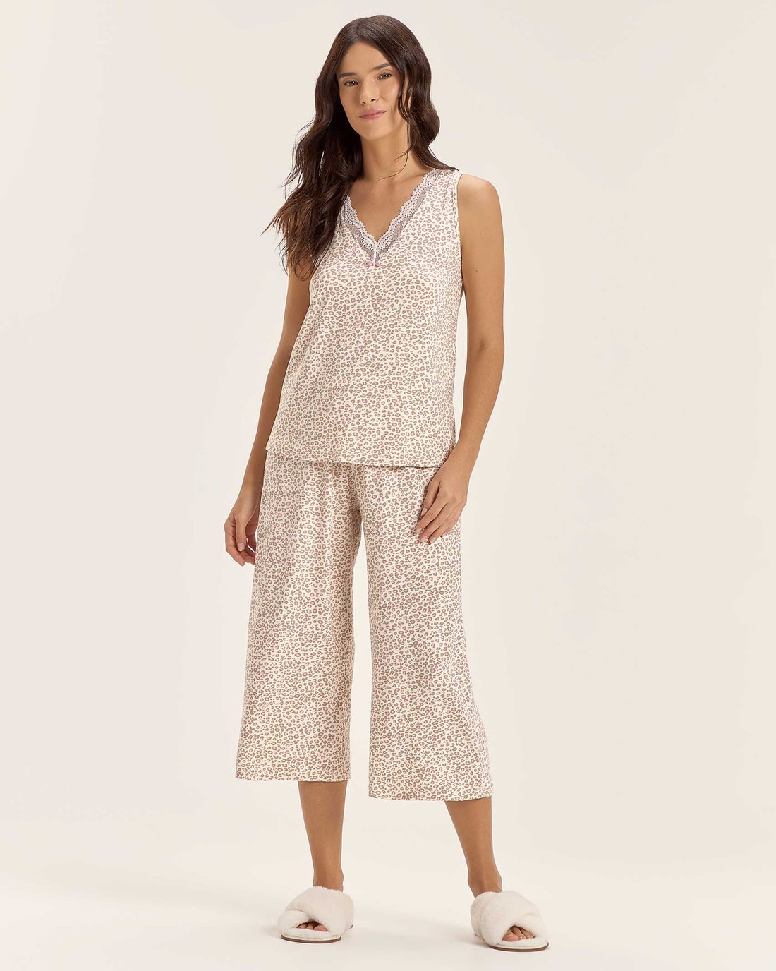 Pijama Feminino Regata Com Calça Pantacourt Pijama Feminino Regata Com Calça Pantacourt
