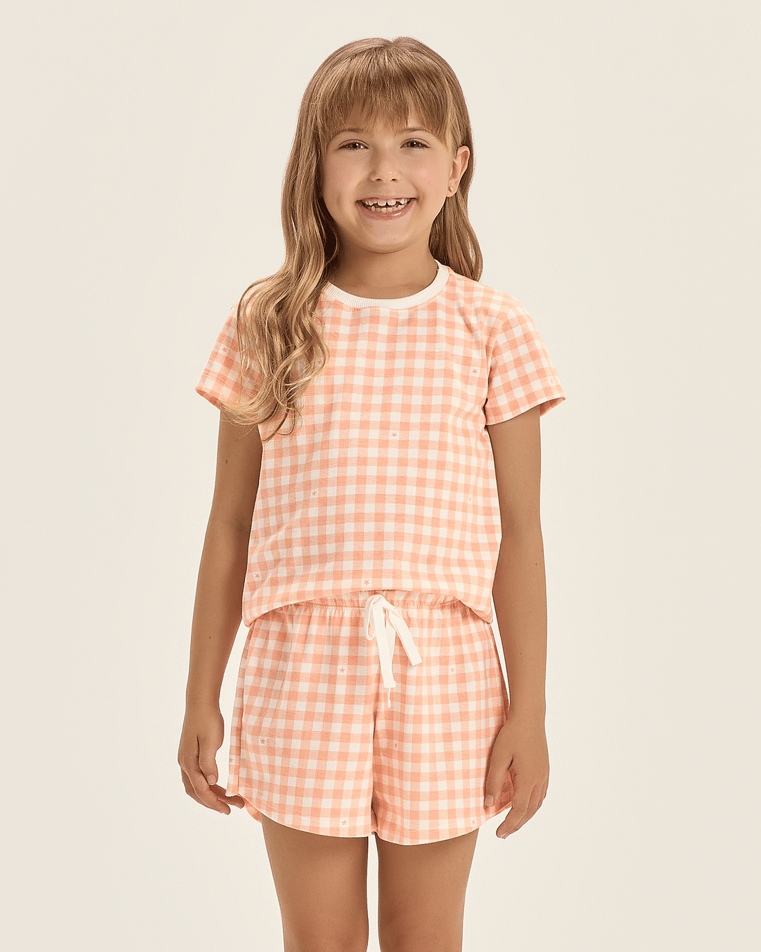 Pijama Feminino Infantil Manga Curta Com Shorts Pijama Feminino Infantil Manga Curta Com Shorts