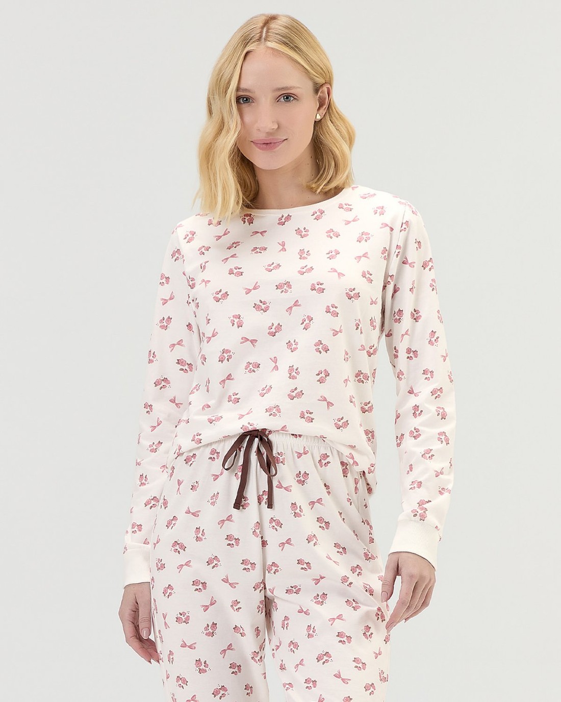Pijama Feminino Manga Longa Com Calça Pijama Feminino Manga Longa Com Calça