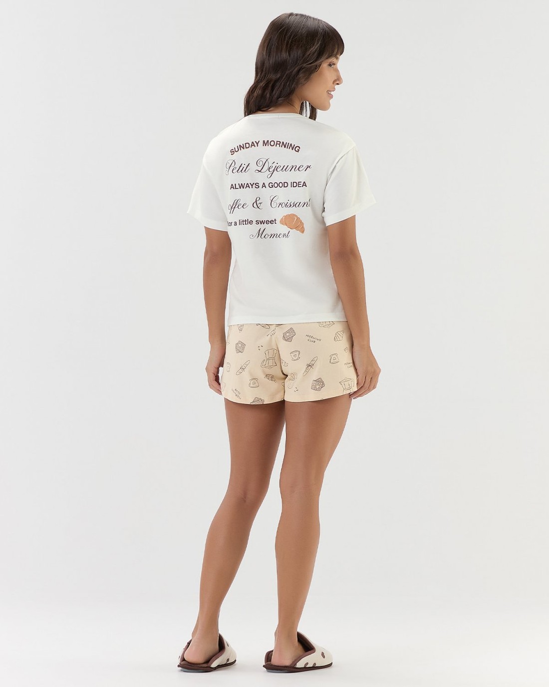Pijama Feminino Manga Curta com Shorts