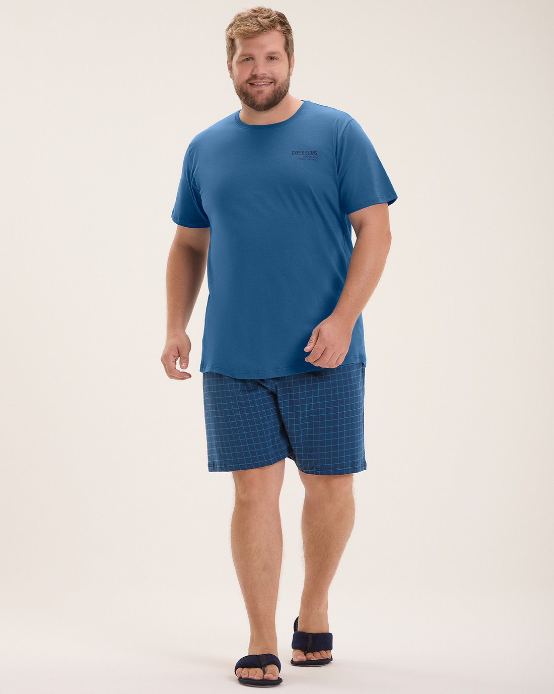 Pijama Masculino Manga Curta Com Bermuda Plus Size Pijama Masculino Manga Curta Com Bermuda Plus Size