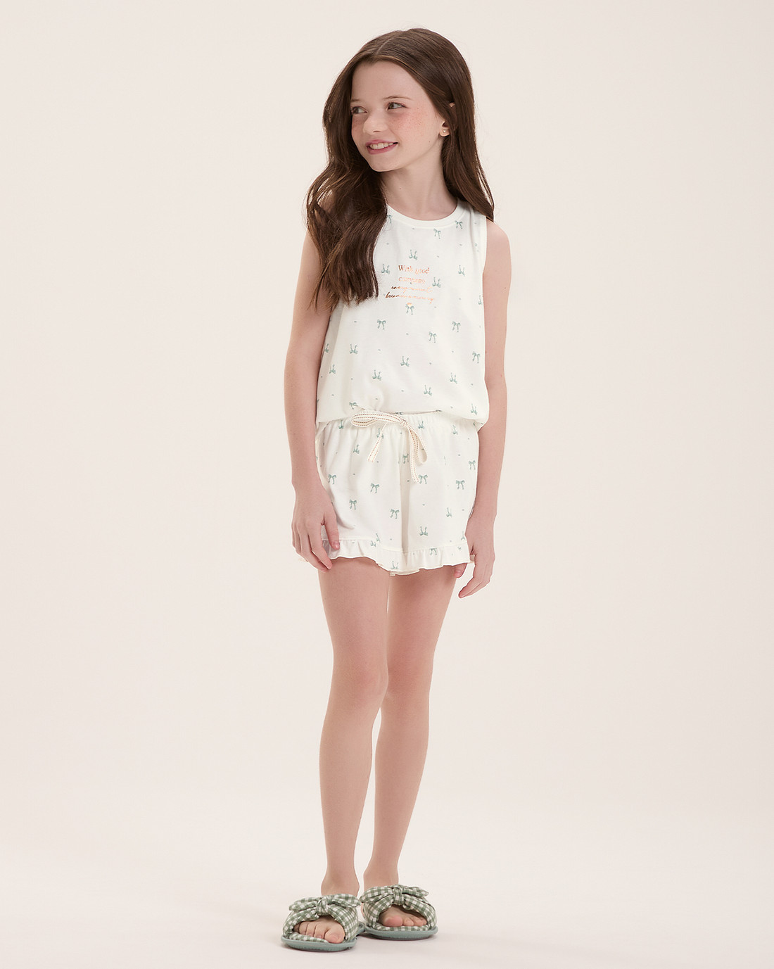 Pijama Feminino Infantil Regata Com Shorts Pijama Feminino Infantil Regata Com Shorts