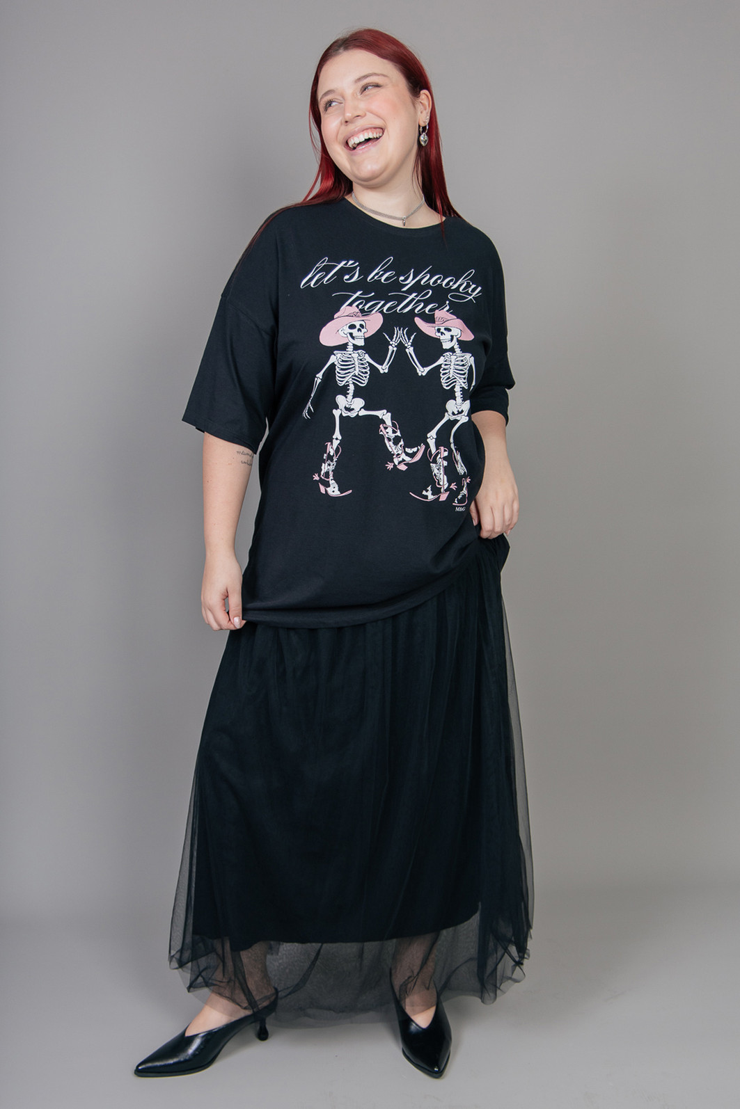 CAMISETA T-SHIRT OVERSIZED PRETA SPOOKY