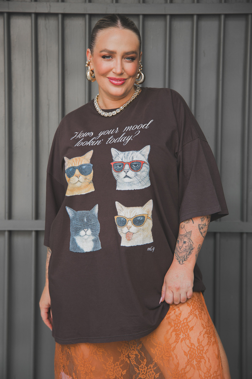 CAMISETA T-SHIRT VINTAGE MARROM MOOD