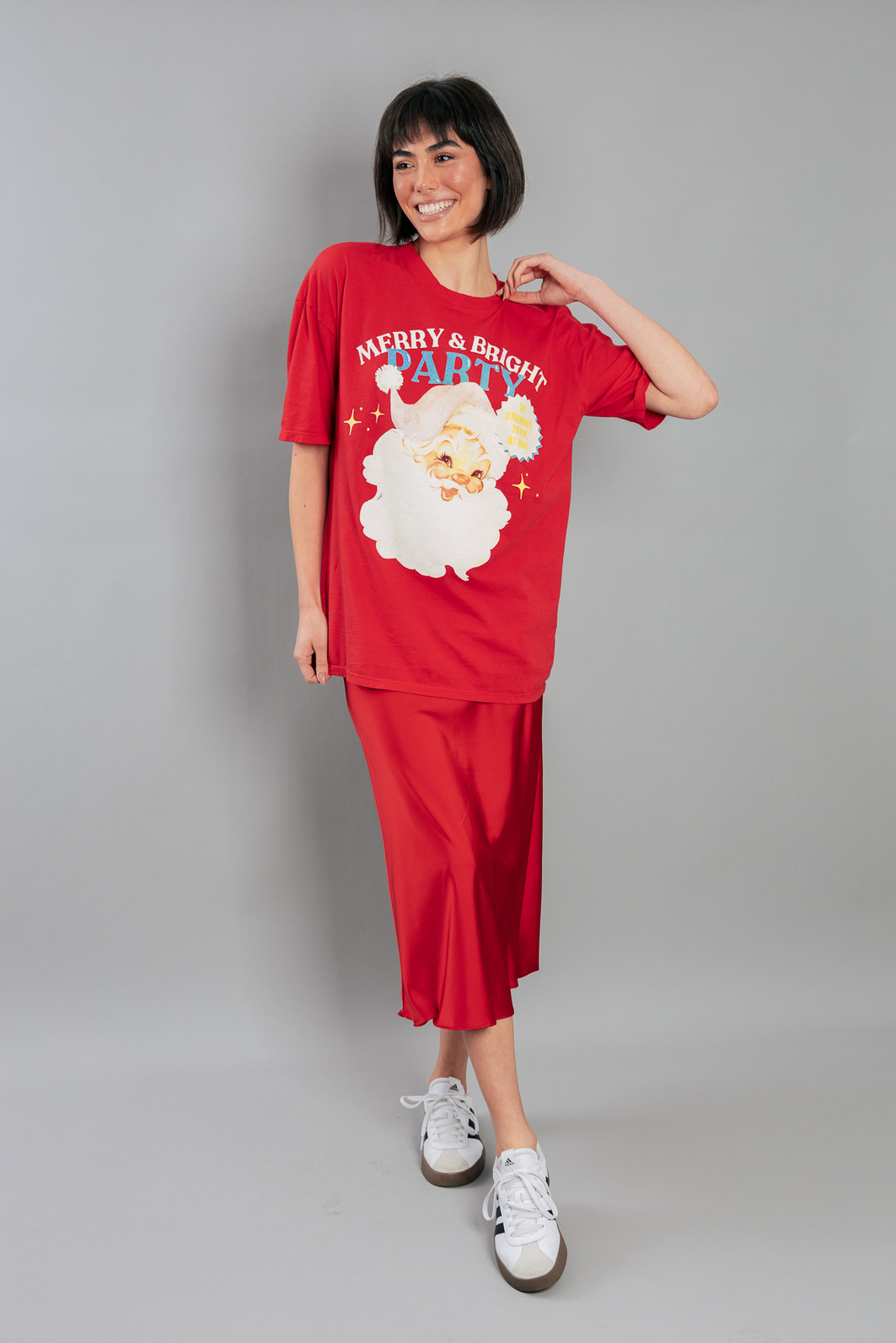 CAMISETA T-SHIRT VINTAGE VERMELHA MERRY & BRIGHT CAMISETA T-SHIRT VINTAGE VERMELHA MERRY & BRIGHT