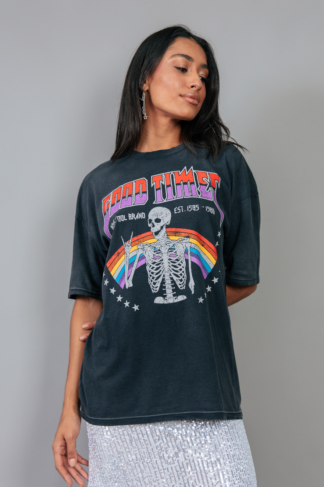 T-SHIRT VINTAGE PRETO MARMORIZADO GOOD TIMES T-SHIRT VINTAGE PRETO MARMORIZADO GOOD TIMES