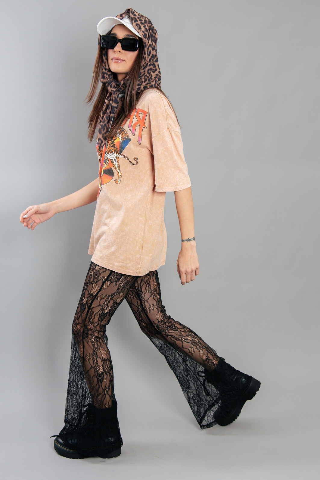 CAMISETA T-SHIRT VINTAGE CARAMELO SKY ROCK STAR