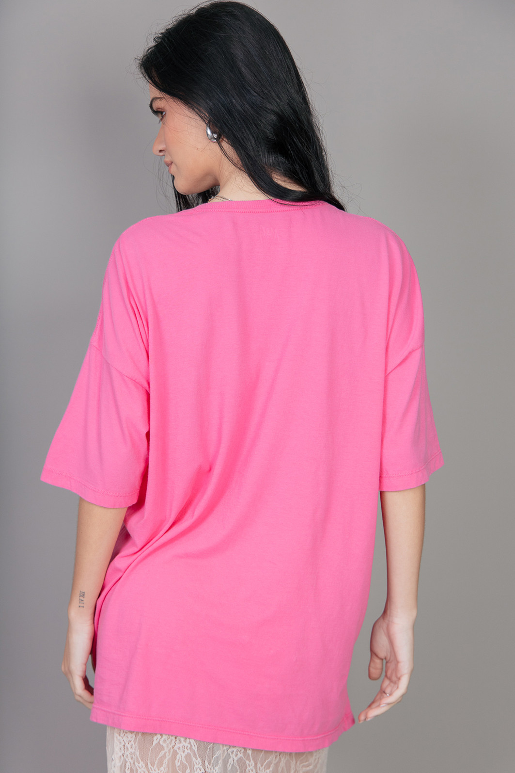 CAMISETA T-SHIRT OVERSIZED ROSA DISCO CAMISETA T-SHIRT OVERSIZED ROSA DISCO