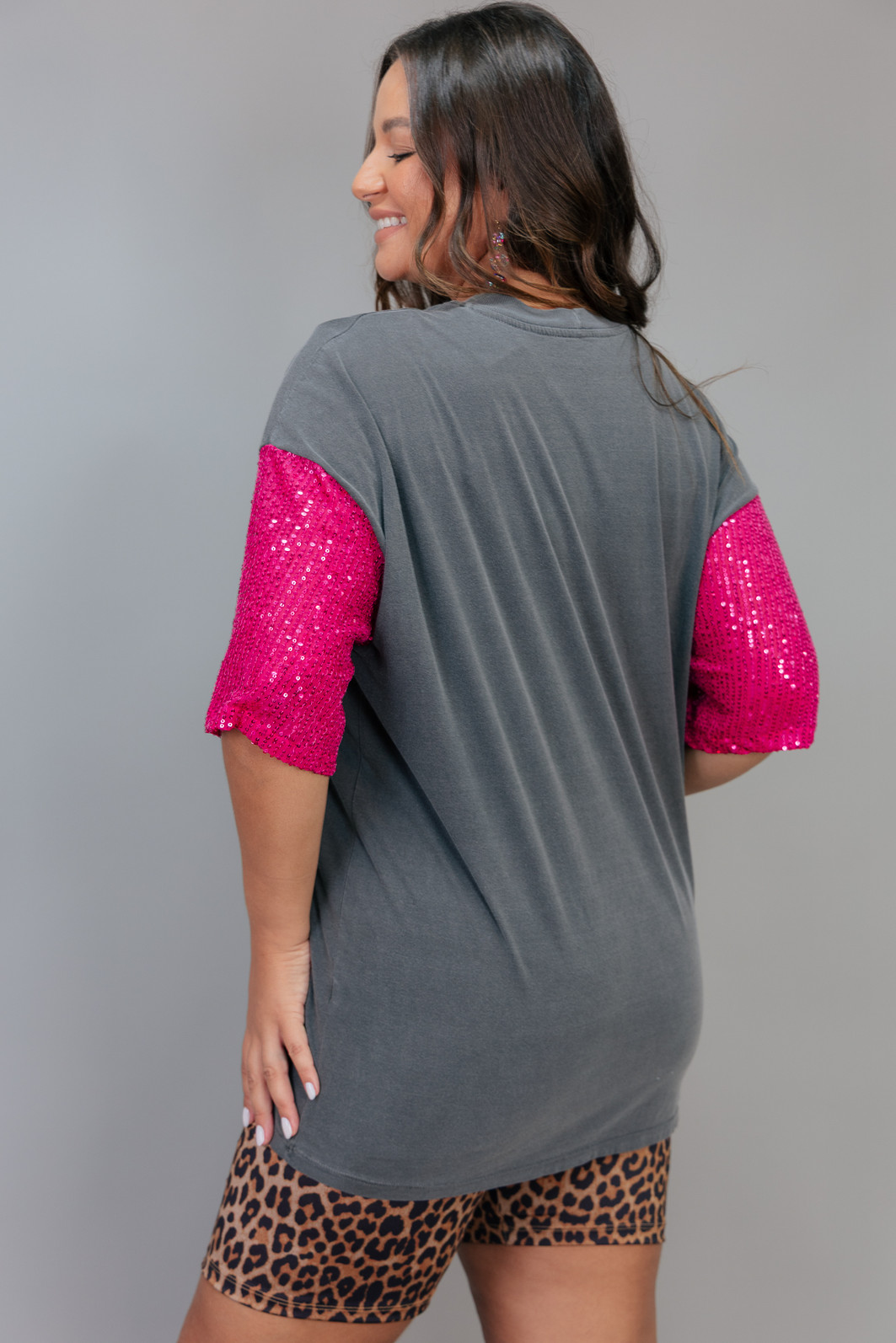 CAMISETA T-SHIRT VINTAGE CHUMBO COM MANGAS DE PAETÊ ROCKIES