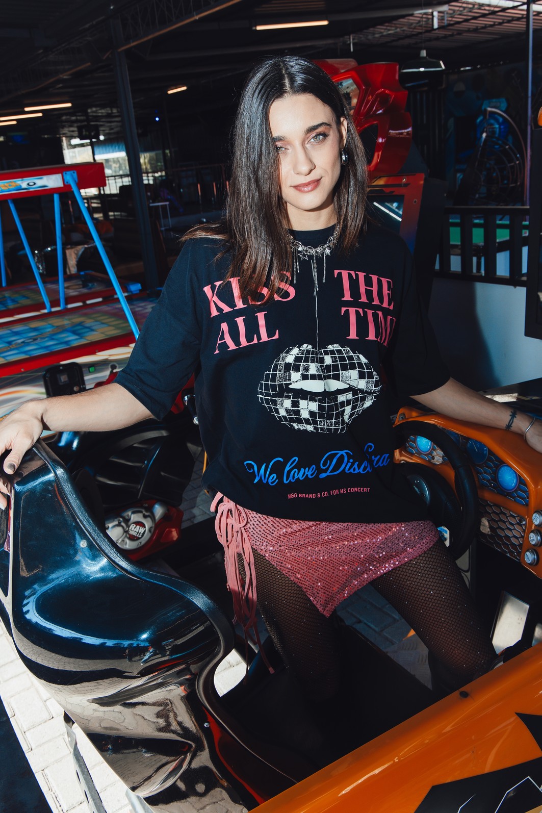 CAMISETA T-SHIRT OVERSIZED PRETA KISS AL THE TIME CAMISETA T-SHIRT OVERSIZED PRETA KISS AL THE TIME