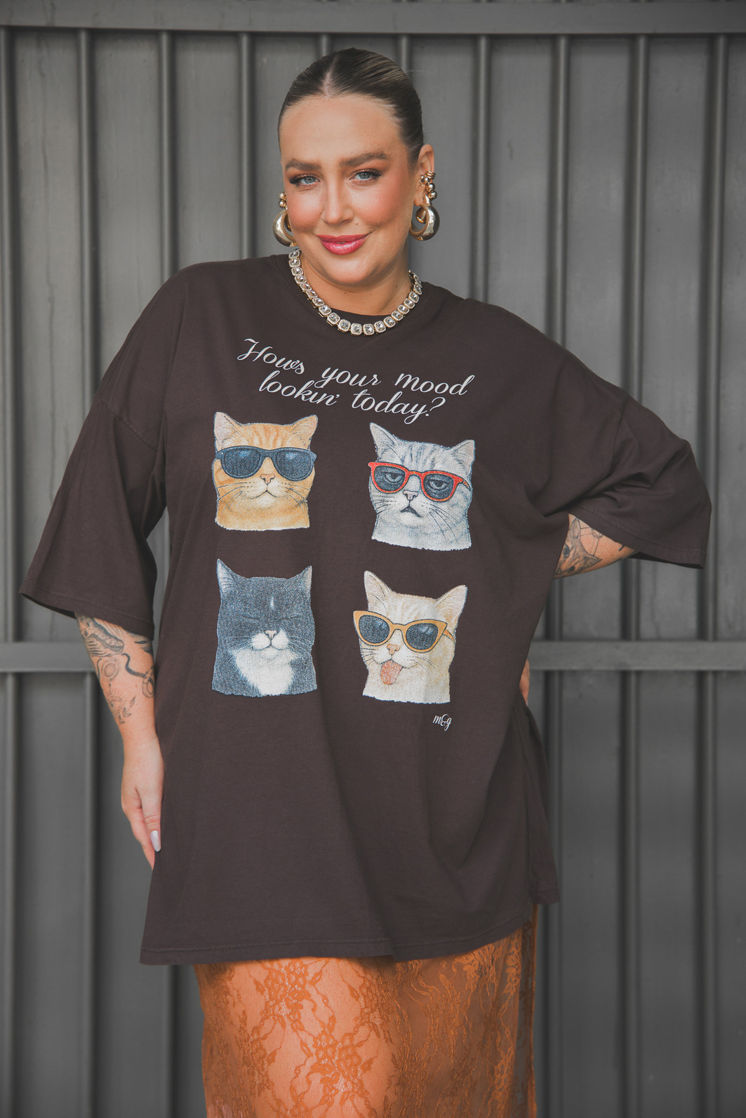 CAMISETA T-SHIRT VINTAGE MARROM MOOD