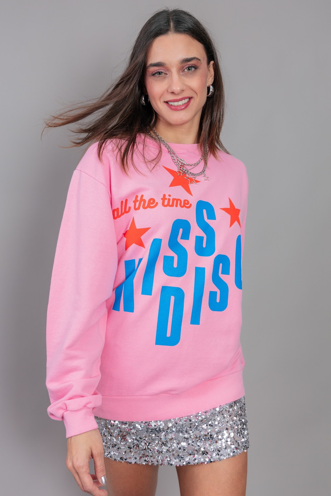 CASACO DE MOLETOM ROSA KISS DISCO CASACO DE MOLETOM ROSA KISS DISCO