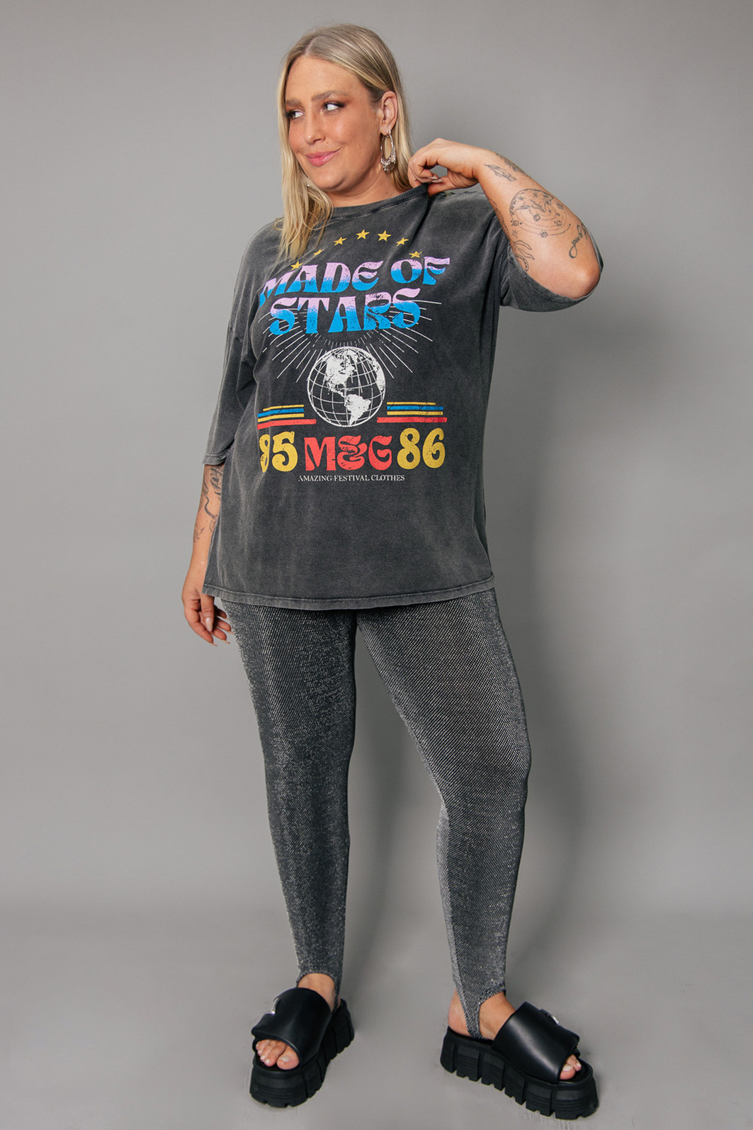 T-SHIRT VINTAGE PRETO MARMORIZADO MADE OF STARS T-SHIRT VINTAGE PRETO MARMORIZADO MADE OF STARS