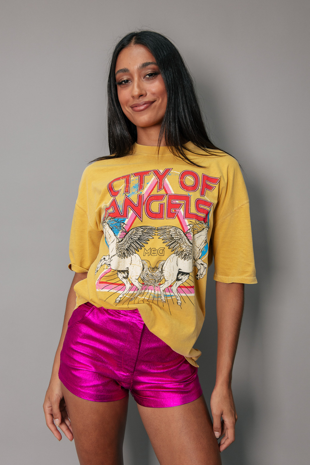 T-SHIRT VINTAGE AMARELA CITY OF ANGELS