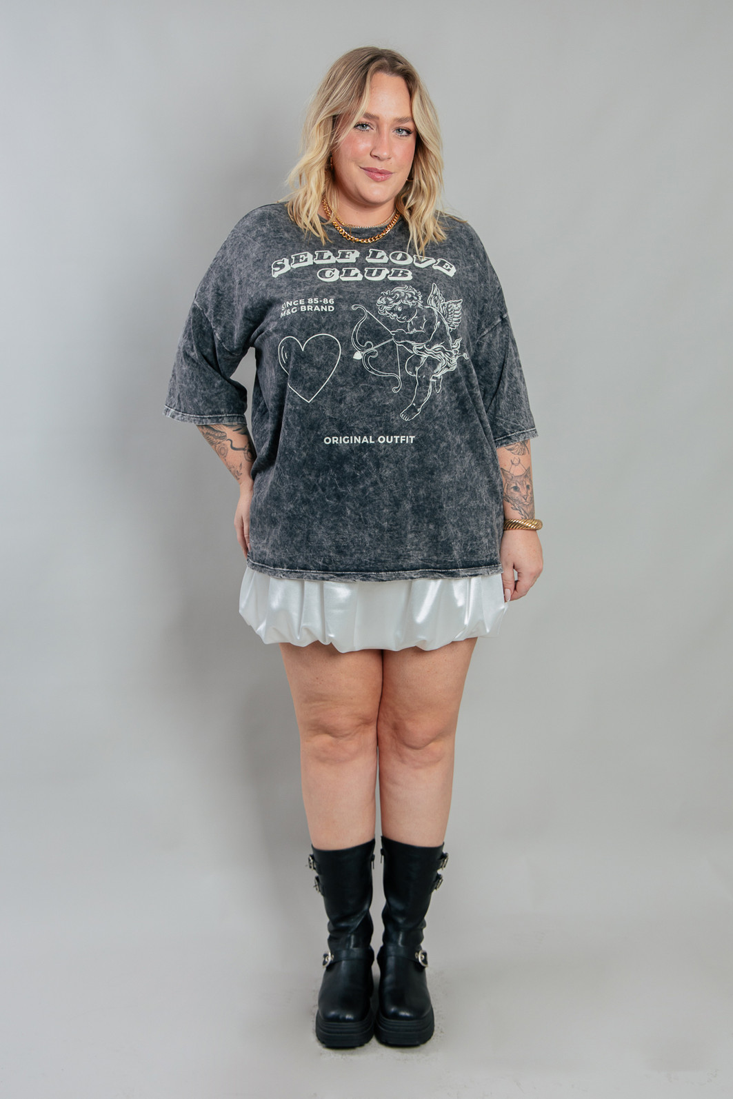 CAMISETA  T-SHIRT OVERSIZED MARMORIZADA SELF LOVE CAMISETA  T-SHIRT OVERSIZED MARMORIZADA SELF LOVE