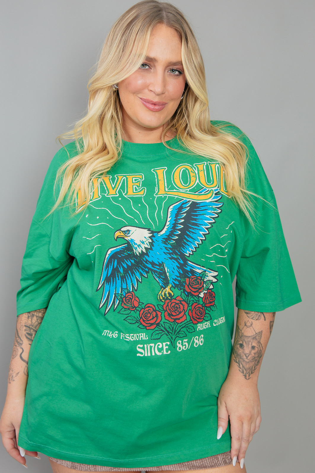 CAMISETA T-SHIRT VINTAGE VERDE LIVE LOUD