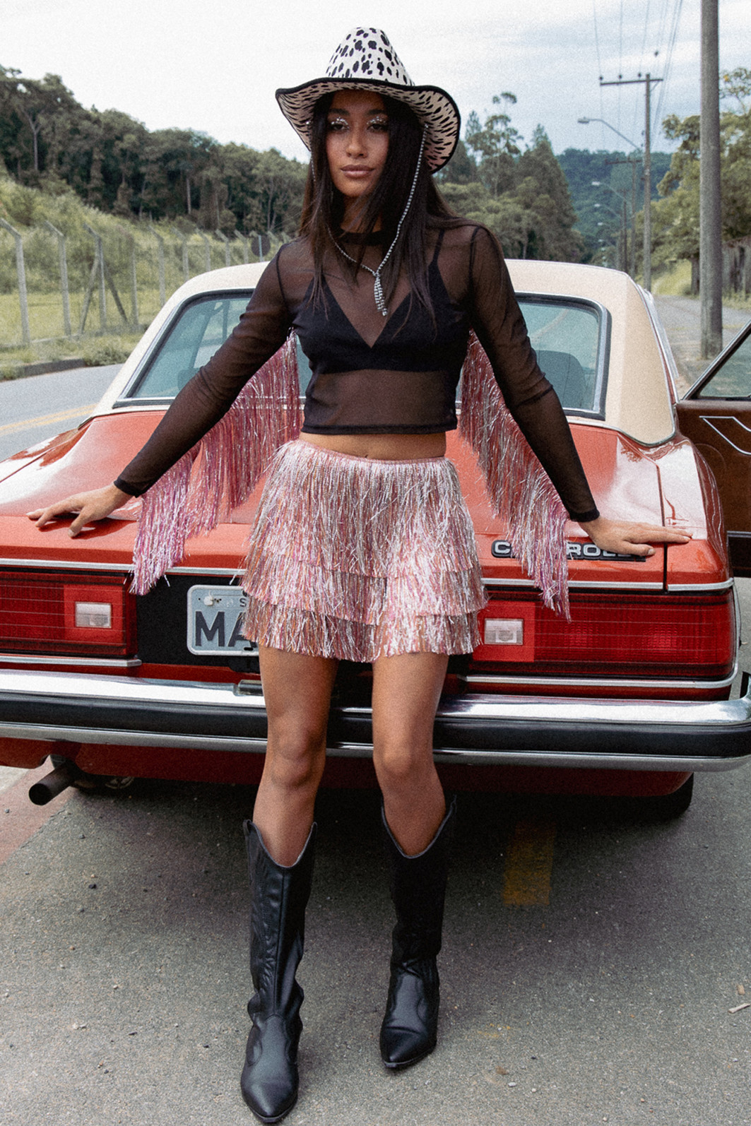 SHORT SAIA COM FRANJAS MULTICOLOR