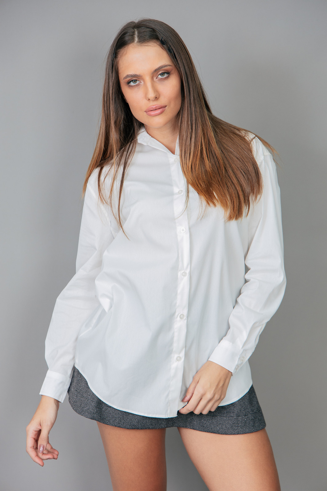CAMISA OVERSIZED TRICOLINE OFF WHITE CAMISA OVERSIZED TRICOLINE OFF WHITE