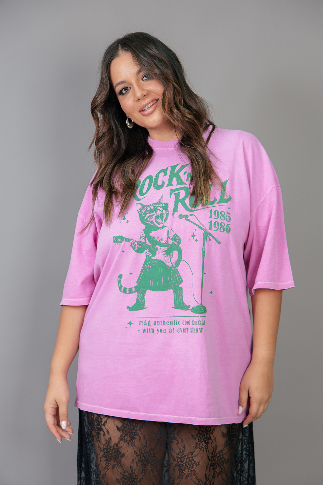 T-SHIRT VINTAGE ROSA ROCK'N'ROLL