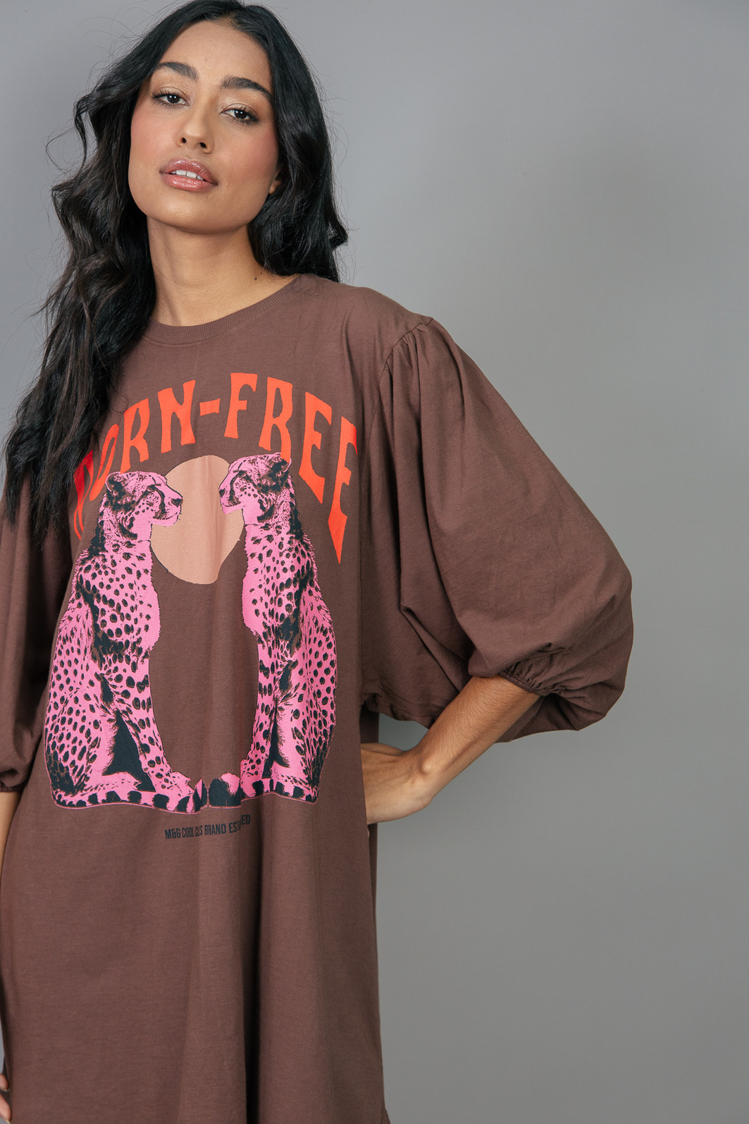 VESTIDO AMPLO COM MANGA BUFANTE BORN FREE