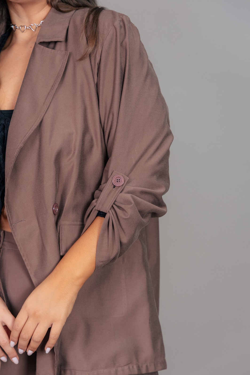 BLAZER OVERSIZED DE ALFAIATARIA MARROM BLAZER OVERSIZED DE ALFAIATARIA MARROM