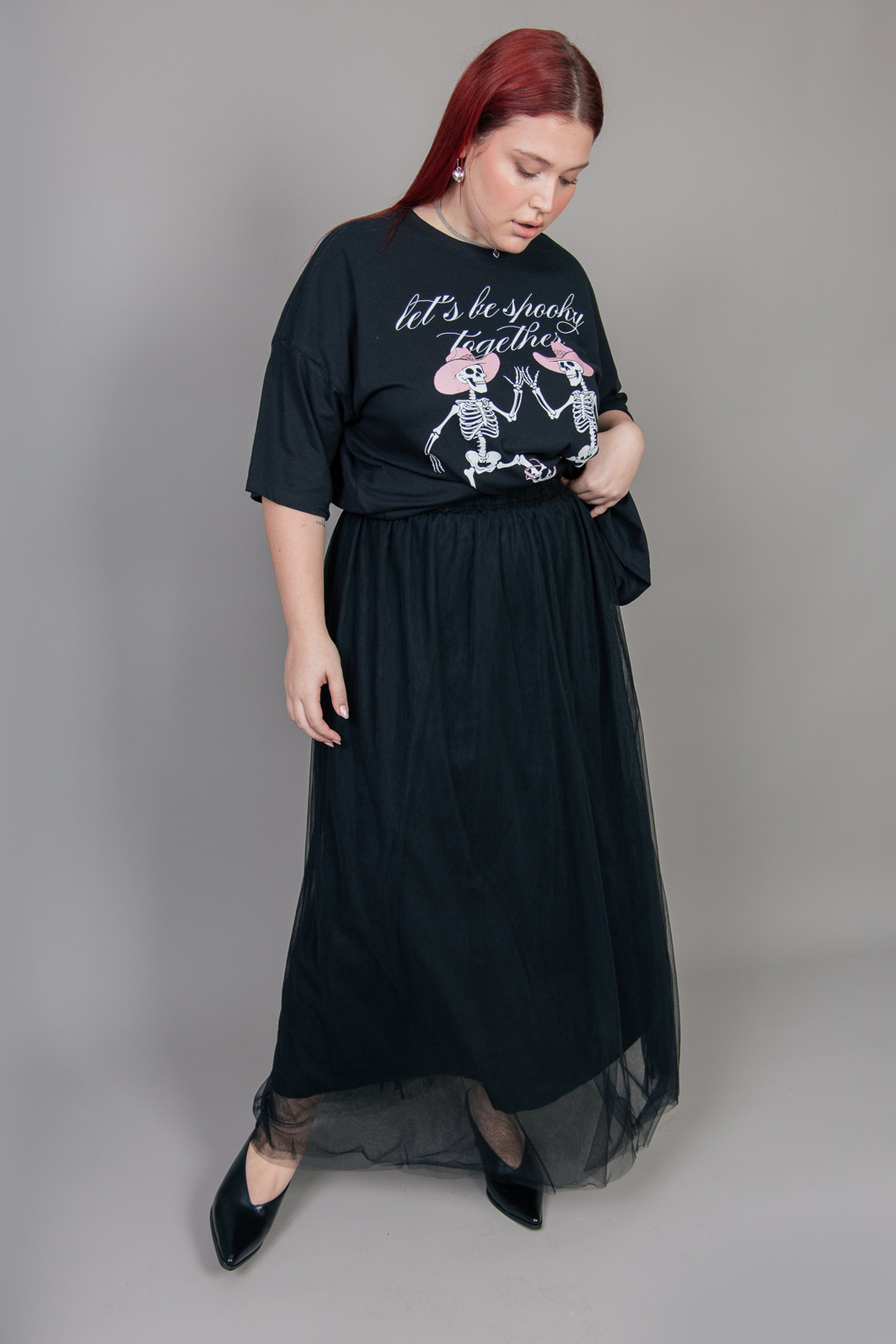 SAIA MIDI DE TULE PRETA COM FORRO SAIA MIDI DE TULE PRETA COM FORRO