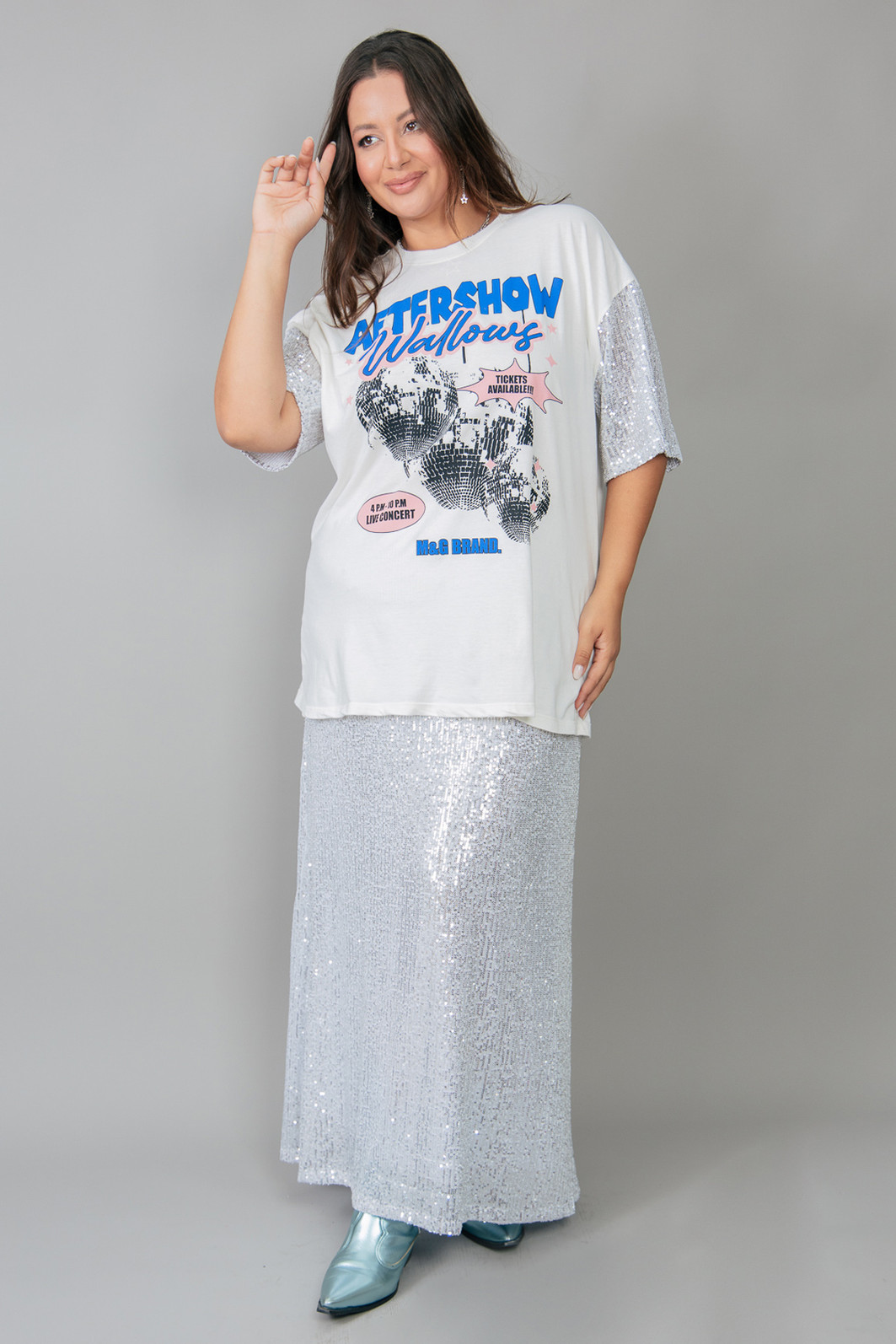 SAIA MIDI DE PAETÊ PRATA MILÃO SAIA MIDI DE PAETÊ PRATA MILÃO