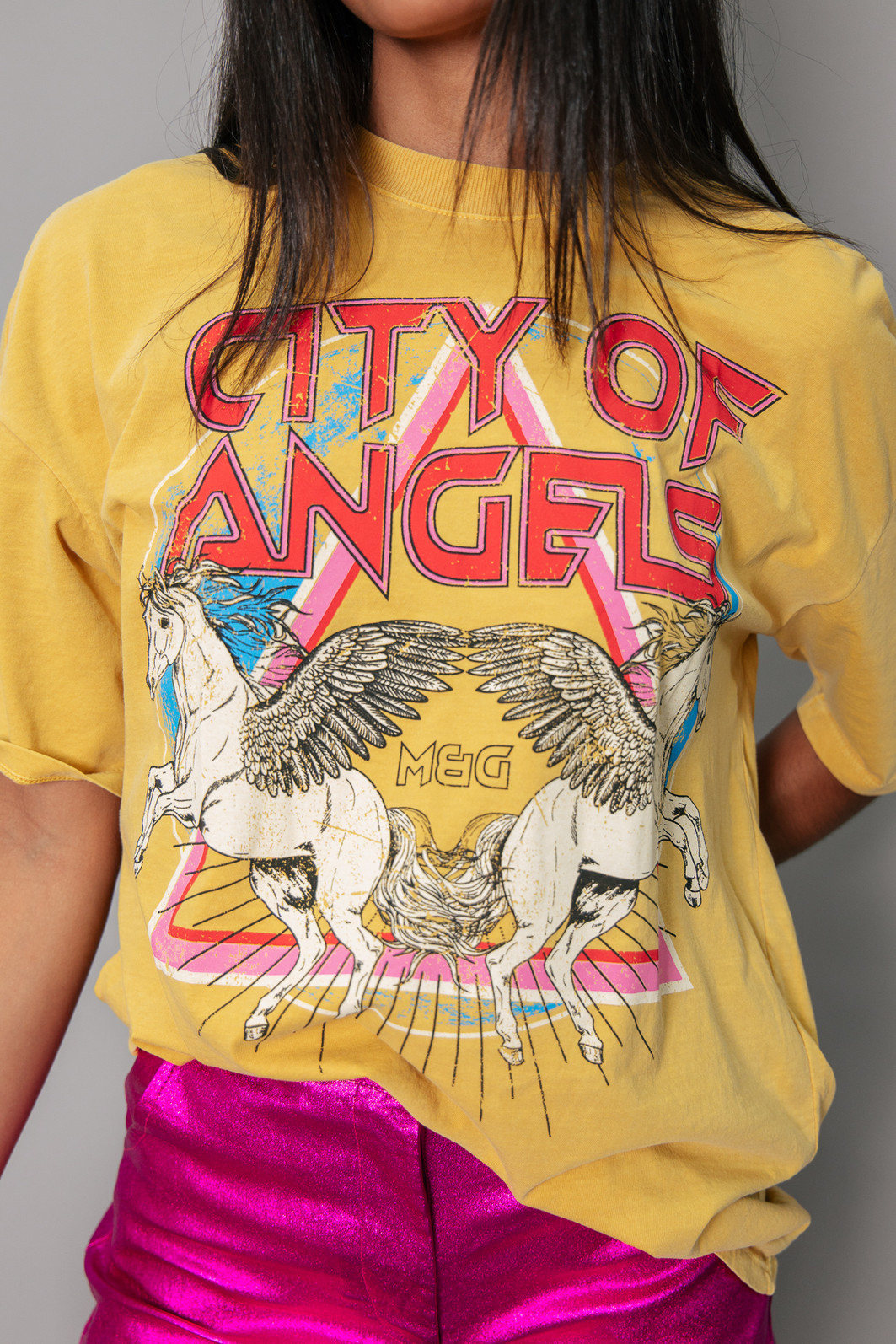 T-SHIRT VINTAGE AMARELA CITY OF ANGELS