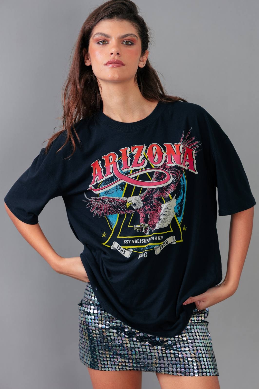 CAMISETA T-SHIRT VINTAGE PRETA ARIZONA