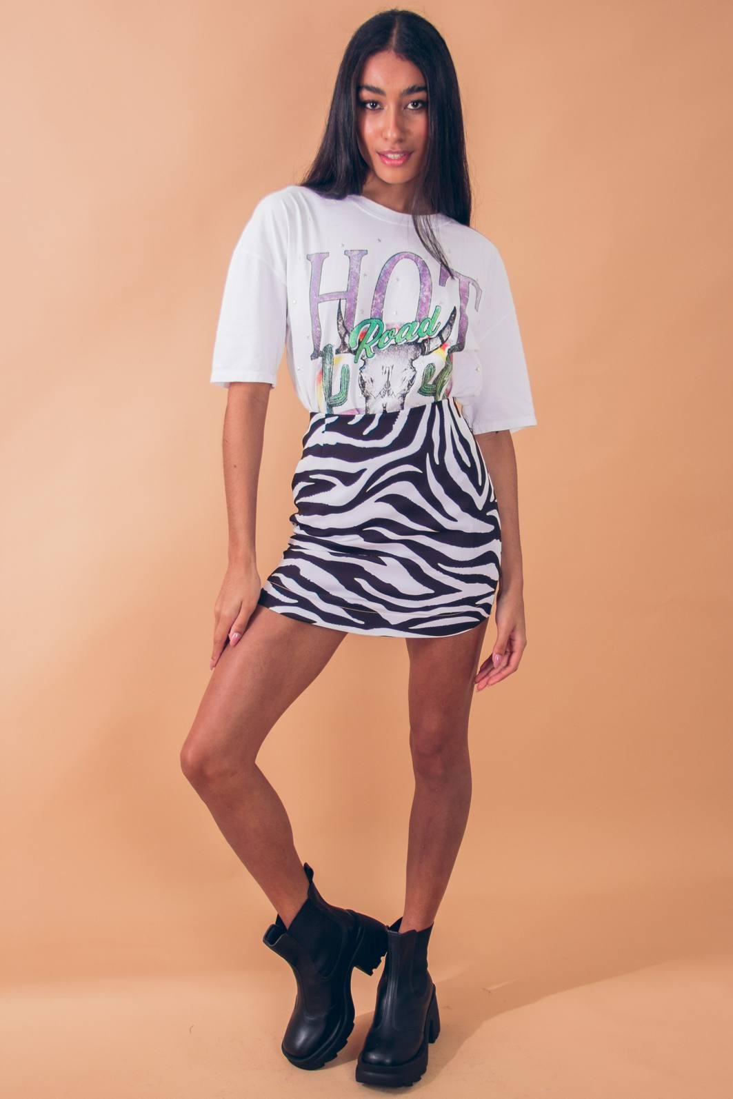 CAMISETA T-SHIRT VINTAGE BRANCA HOT ROAD