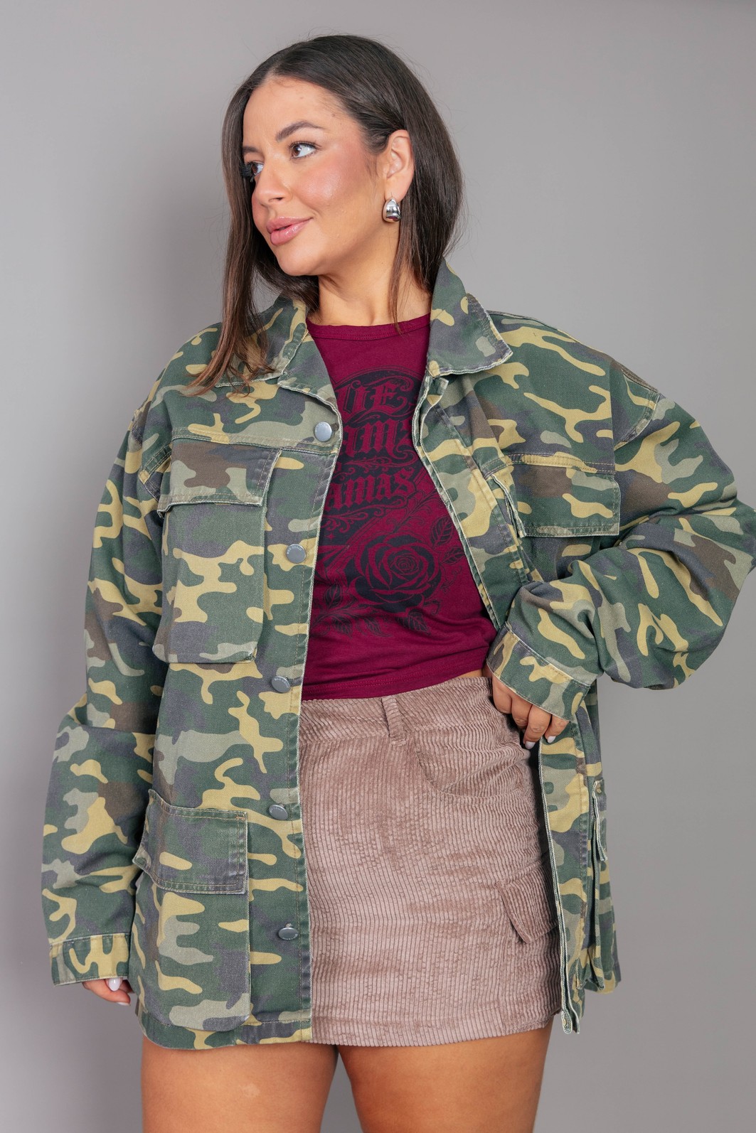 JAQUETA PARKA CARGO MILITAR CAMUFLADA JAQUETA PARKA CARGO MILITAR CAMUFLADA
