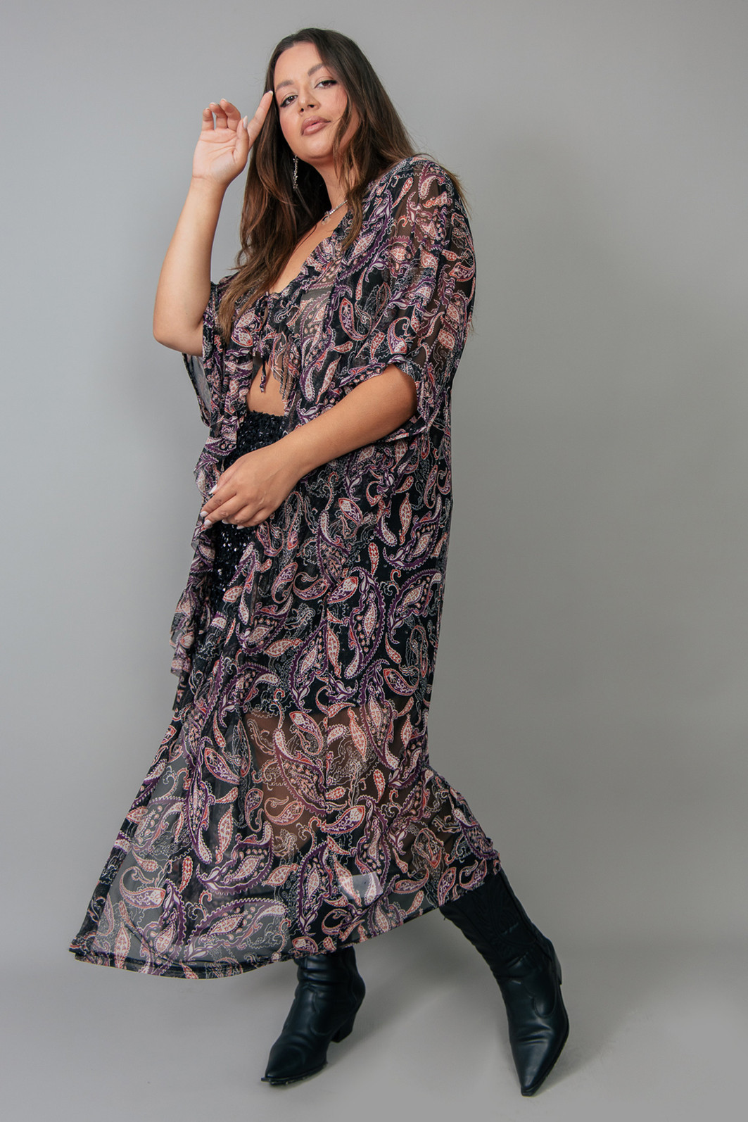 KIMONO LONGO DE TULE ESTAMPADO GYPSY KIMONO LONGO DE TULE ESTAMPADO GYPSY