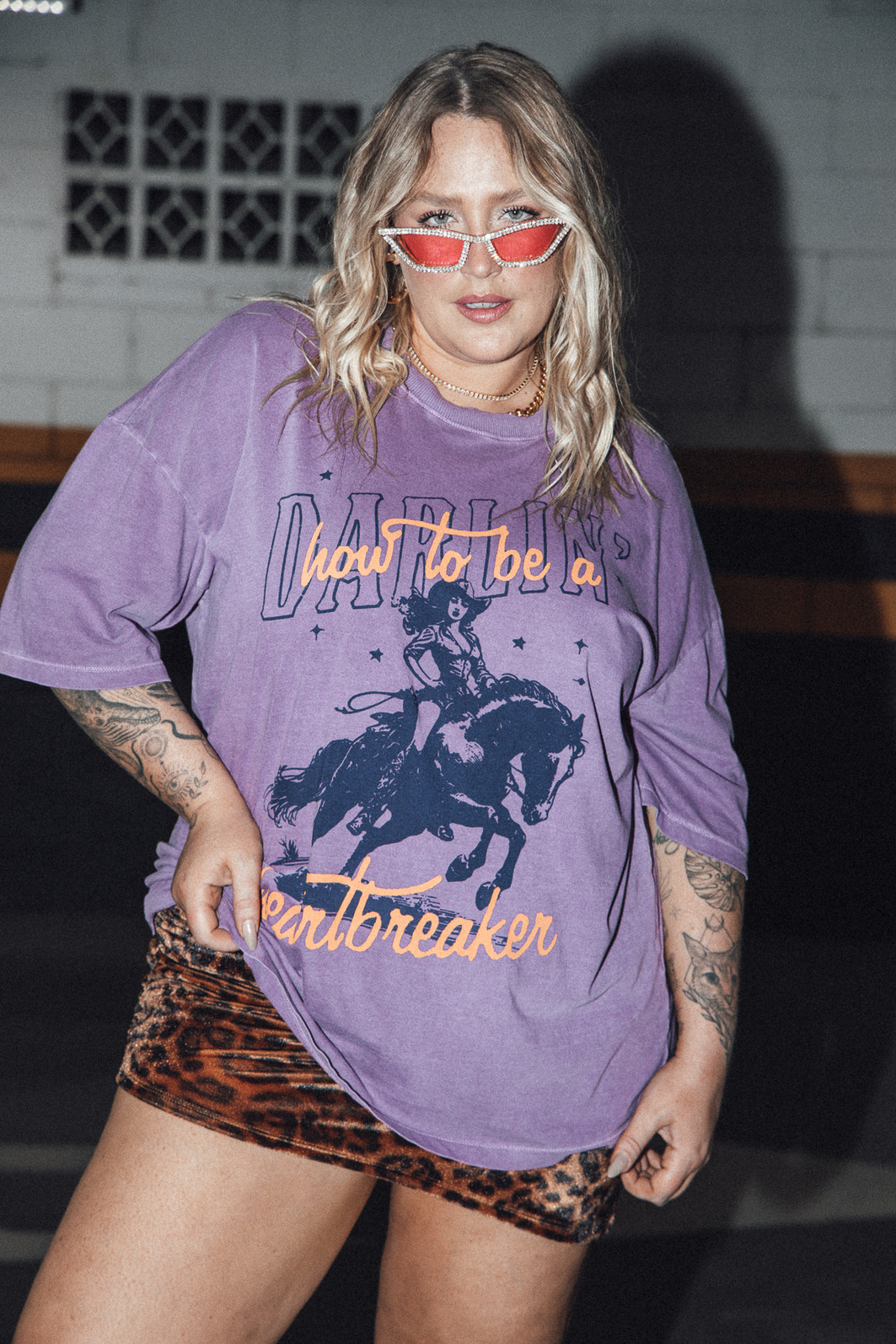 CAMISETA T-SHIRT VINTAGE ROXA DARLING