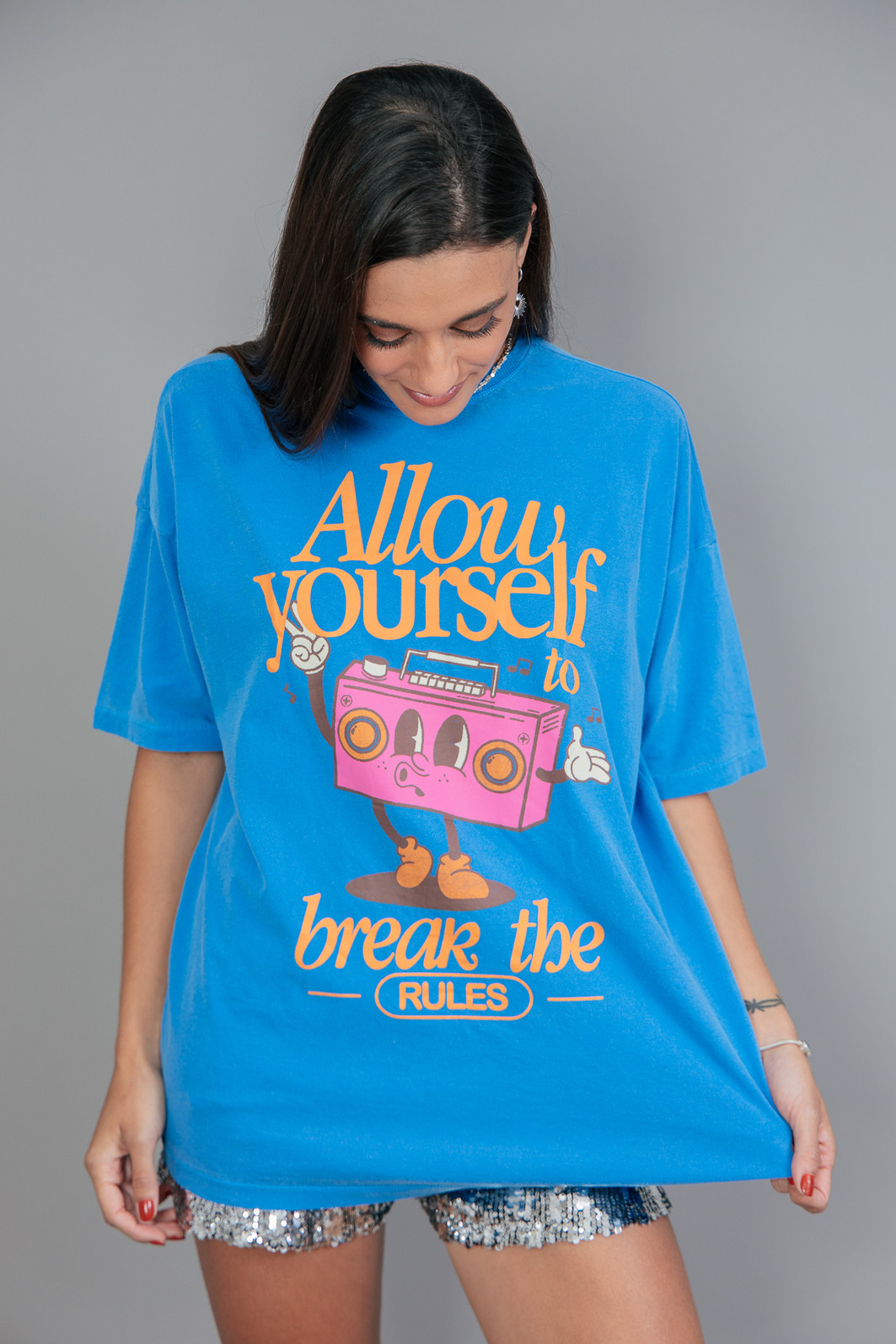 CAMISETA  T-SHIRT OVERSIZED AZUL ALLOW