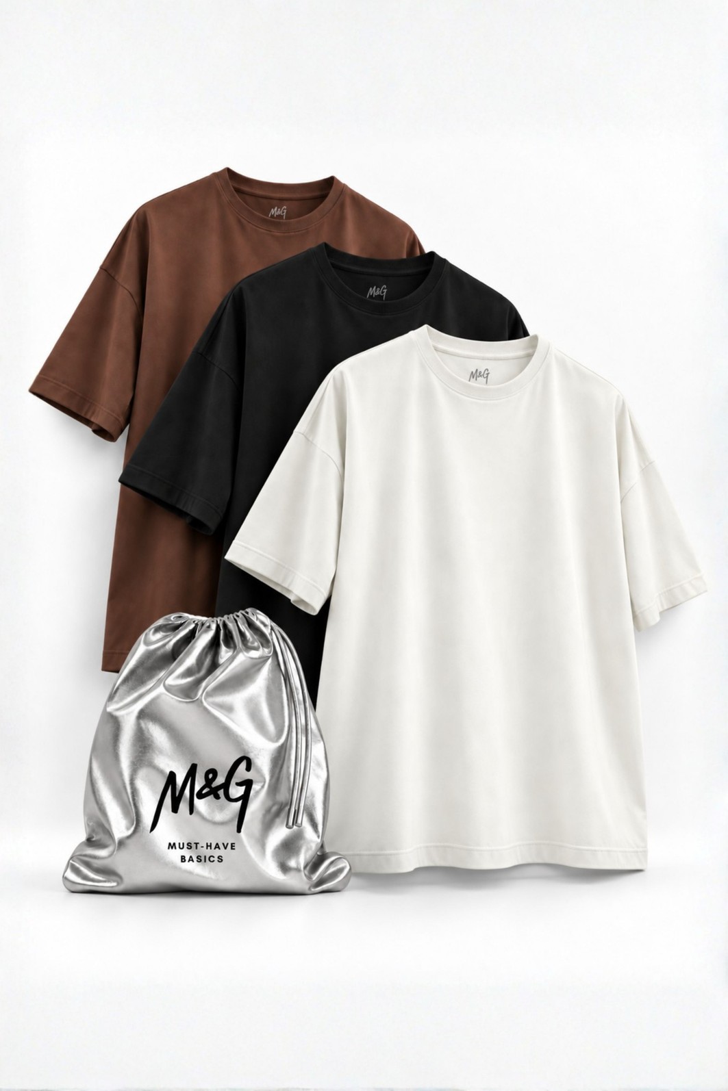 KIT 3 CAMISETAS BÁSICAS OVERSIZED