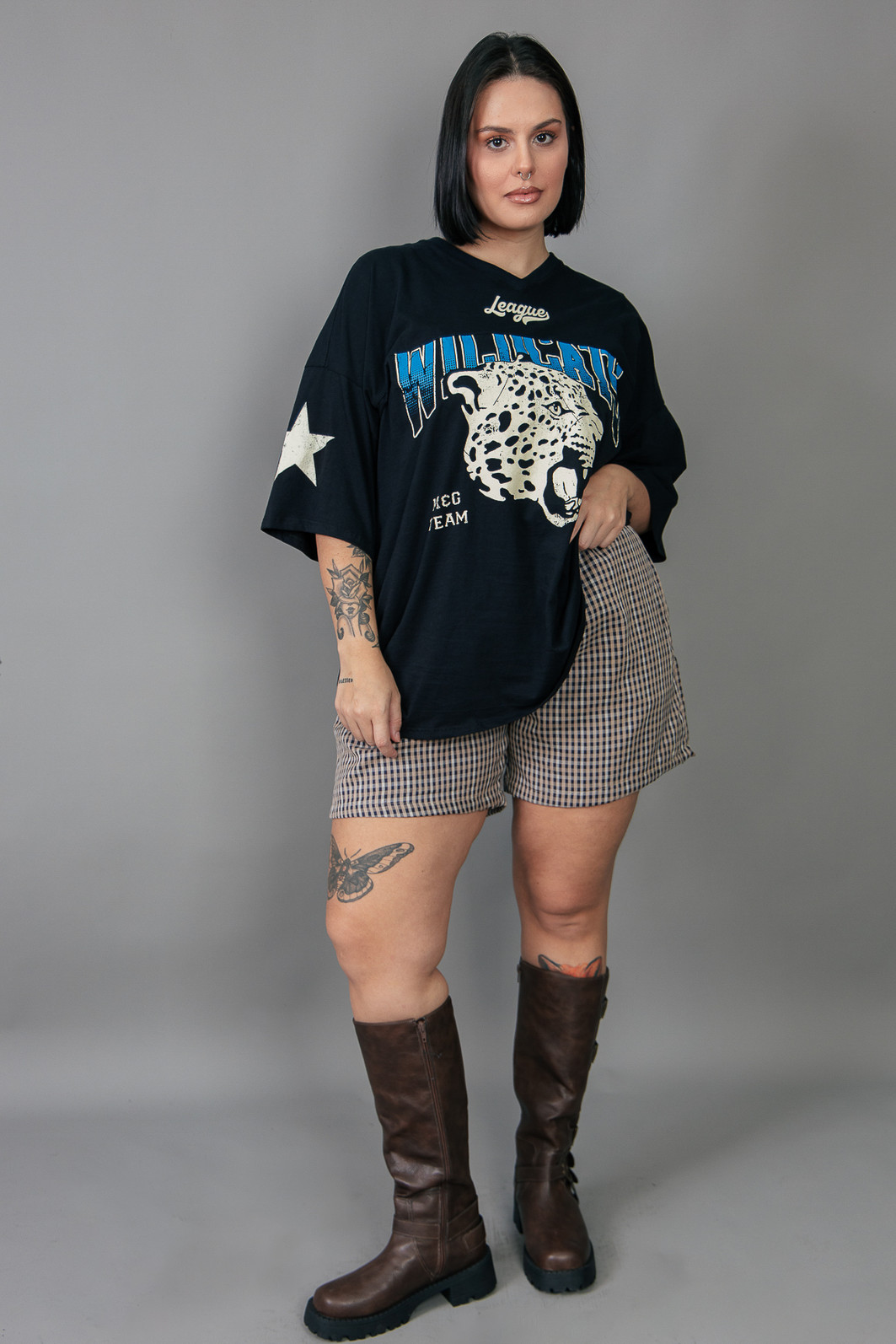 BERMUDA SAMBA CANÇÃO MARROM XADREZ