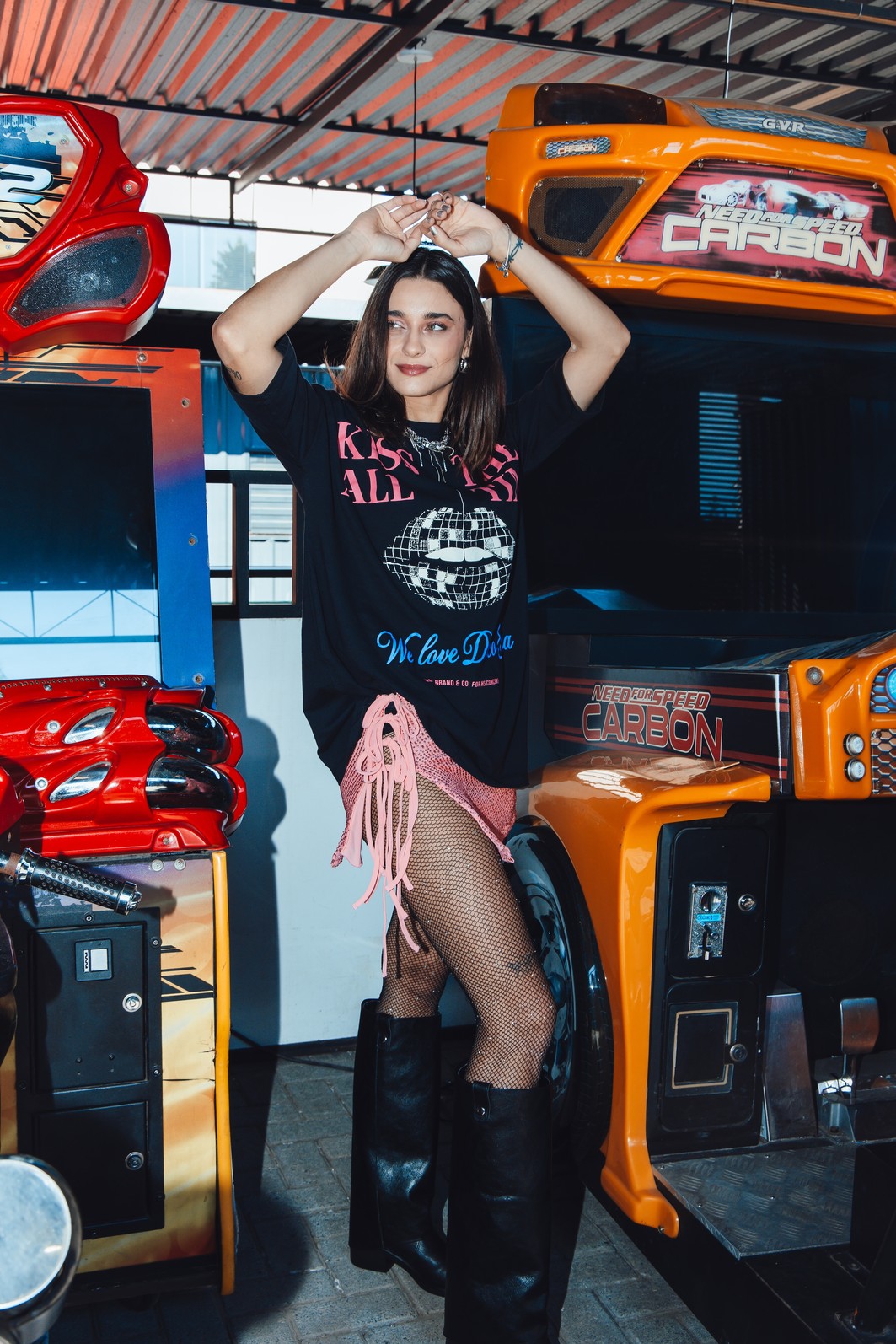 CAMISETA T-SHIRT OVERSIZED PRETA KISS AL THE TIME CAMISETA T-SHIRT OVERSIZED PRETA KISS AL THE TIME